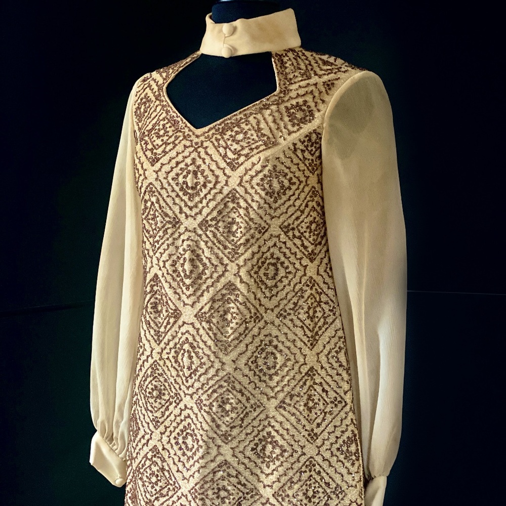 Vintage Beaded Short Dress